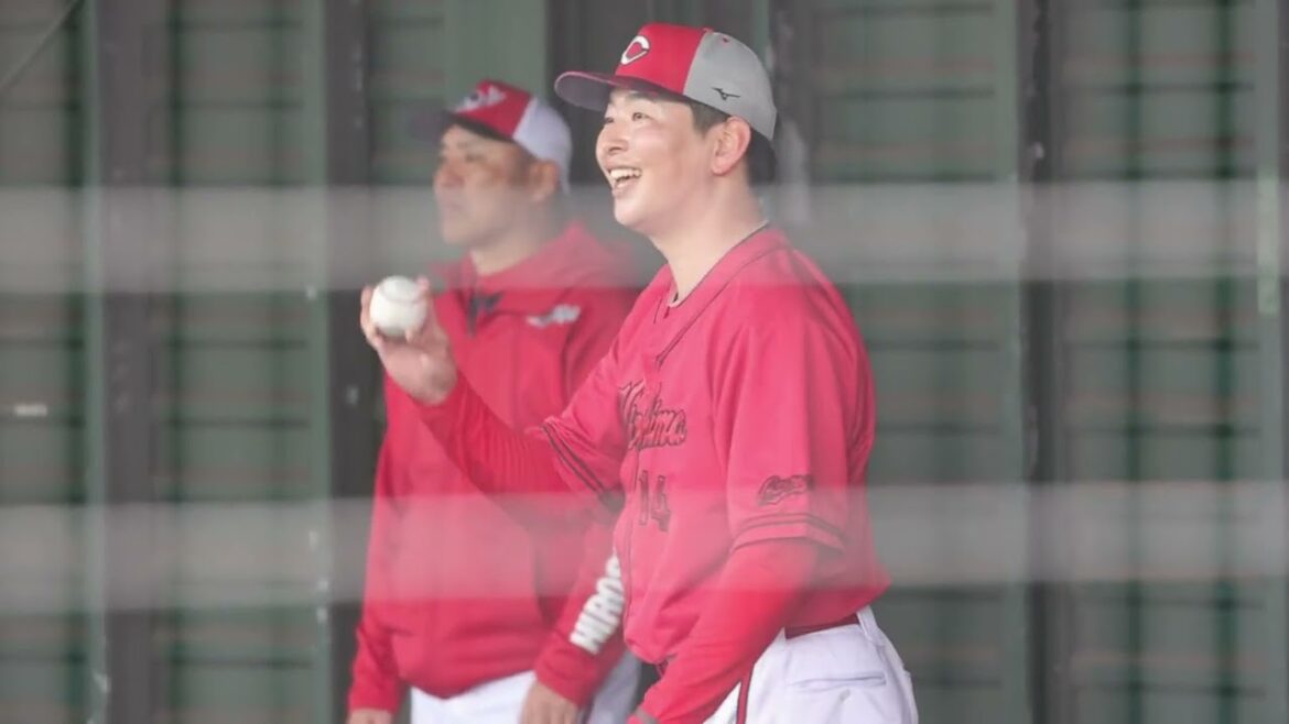 カープ 大瀬良大地投手 ブルペン投球練習 沖縄キャンプ 　2025.2.23