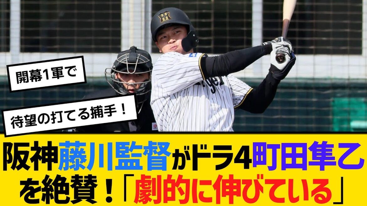 阪神・藤川監督がドラフト4位 町田隼乙を絶賛！「劇的に伸びている。期待は高い」　【ネットの反応】【反応集】