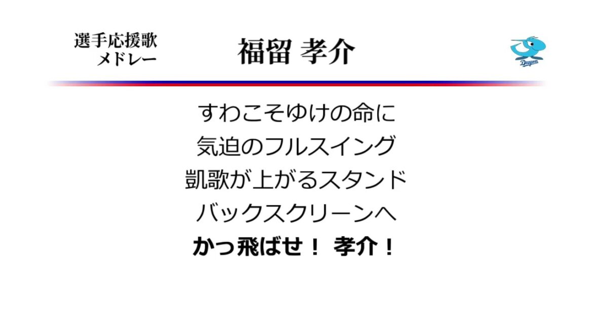選手応援歌メドレー 福留孝介 [MIDI]