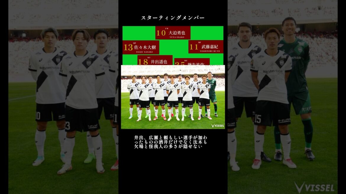 名古屋グランパス戦 ヴィッセル神戸 J1第2節 2025年2月22日 k/o直後大迫が肩で決めた先制ゴールをノーゴールとされたが、後半大迫2ゴール しかし勝ちきれずドローとなってしまった