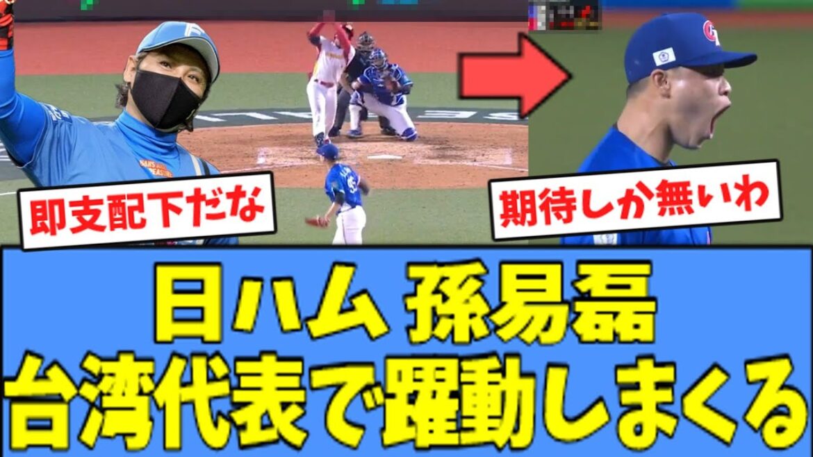 【ハムファン歓喜】日ハム 孫易磊、台湾代表で"とんでもない投球"をするｗｗｗ