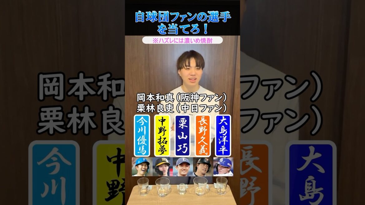 【プロ野球クイズ】自球団ファンの選手を当てろ！#プロ野球 #北海道日本ハムファイターズ #巨人 #阪神タイガース #酒