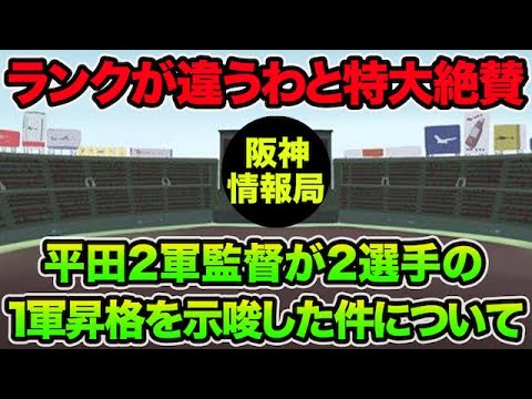 【ランクが違うわと特大絶賛】平田2軍監督が2選手の1軍昇格を示唆した件について!! 超最新入れ替え問題を徹底解説【阪神タイガース】 【ランクが違うわと特大絶賛】平田2軍監督が2選手の1軍昇格を示唆した件について!! 超最新入れ替え問題を徹底解説【阪神タイガース】