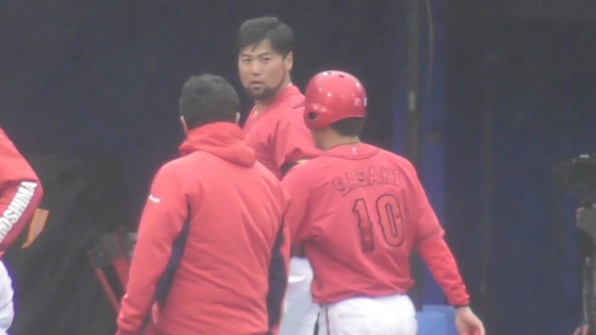 【負傷交代】広島カープドラ１佐々木泰、６回走塁時に足を痛めてベンチに下がる 広島東洋カープvs横浜DeNAベイスターズオープン戦 2025年3月5日