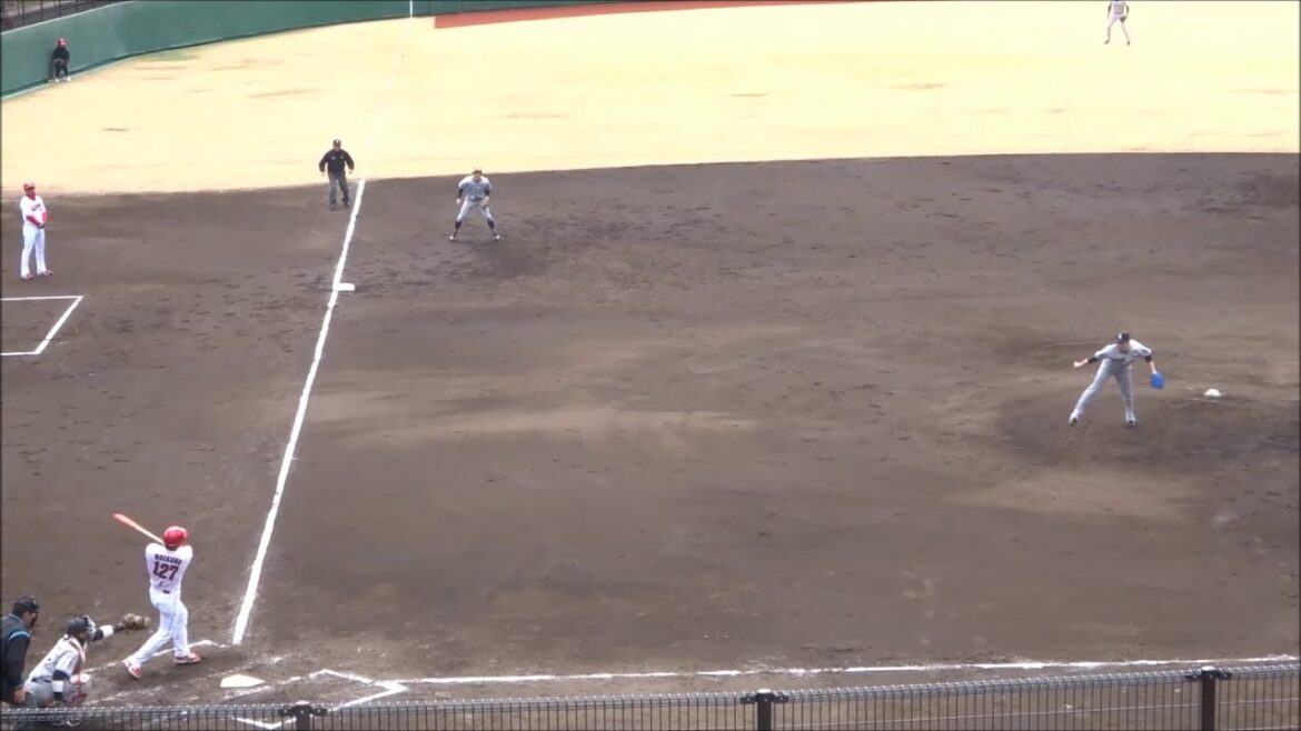 戸田懐生、3回裏のピッチング vs 前川誠太 → 田中広輔 → 上本崇司【巨人2軍 vs 広島カープ2軍の練習試合（2025.02.23）】