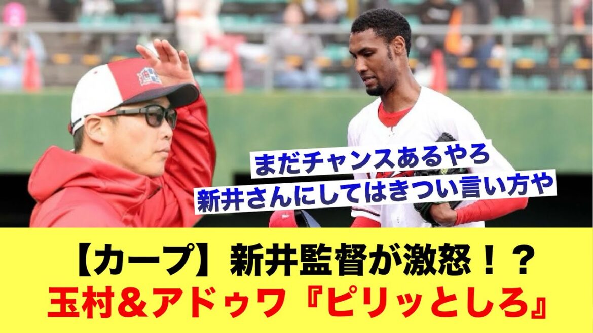 【カープ】 新井監智が激怒！？玉村＆アドゥワ『ピリッとしろ』【広島カープスレ】