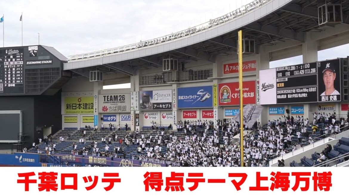 千葉ロッテ 今年の得点テーマ「上海万博」2025オープン戦