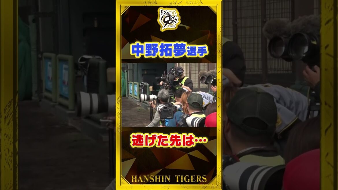 【なぜそこに…？】試合直前素振りを行う#中野拓夢 選手が逃げ惑う！？#shorts