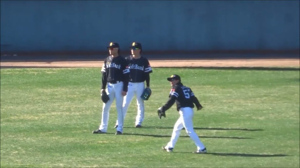 ホークス外野手：正木智也・緒方理貢・柳町達・佐藤航太・笹川吉康・川村友斗、守備練習　～ソフトバンクホークス春季キャンプ2025～