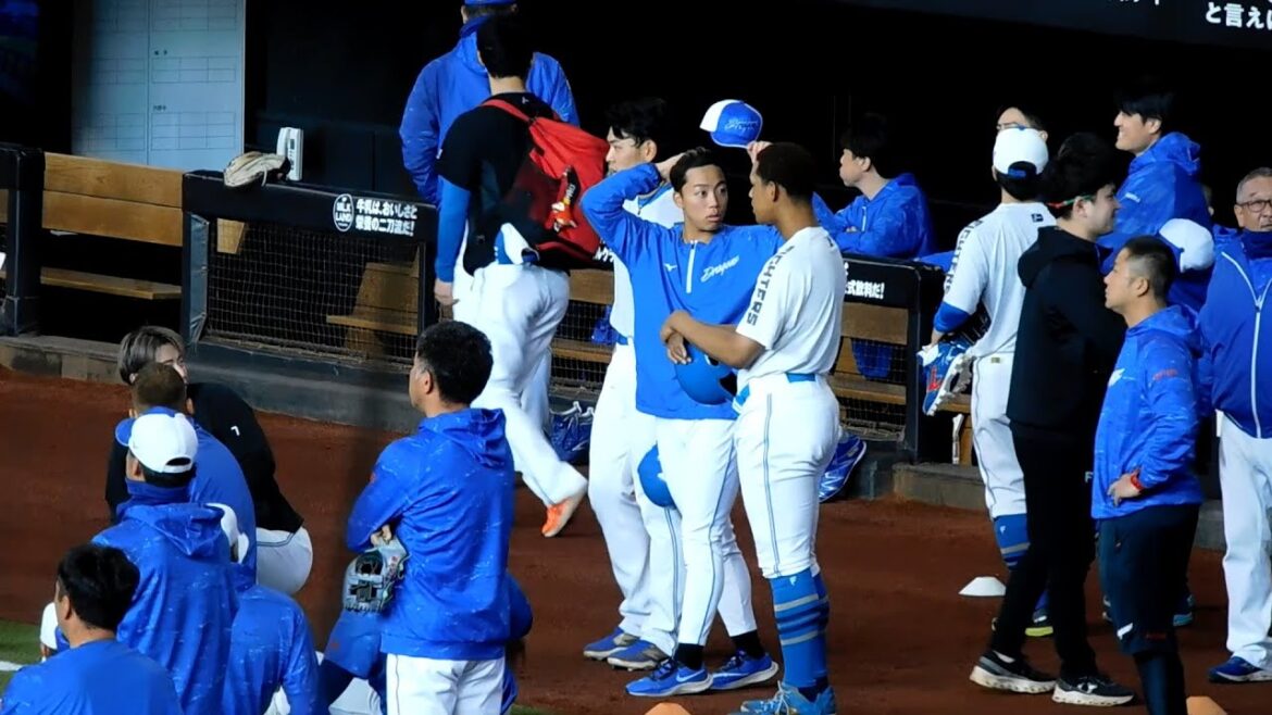 日本ハム vs 中日 郡司選手・福谷選手他、ドラゴンズ選手と交流する様子  2025年3月8日 オープン戦