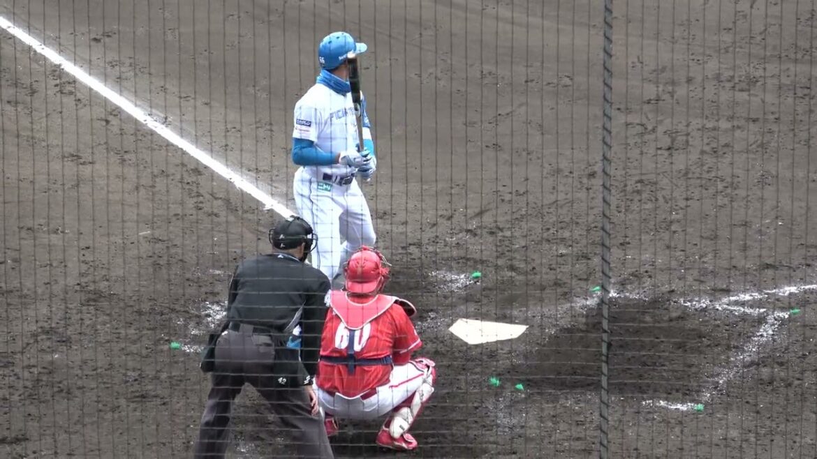 味全ドラゴンズ 3 - 12 北海道日本ハム　練習試合　万波外野手   センター前タイムリーヒット　2025.3.24