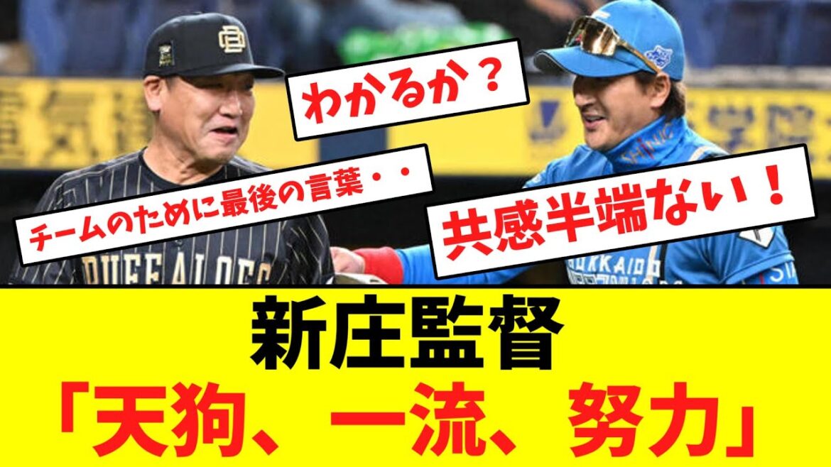 新庄監督、中嶋監督への共感が半端ない！【なんJなんG】【2ch5ch】