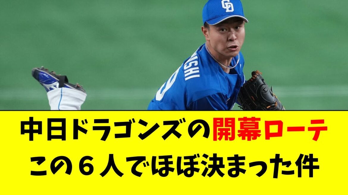 【中日】2025年、開幕ローテーション6人がほぼ決まる