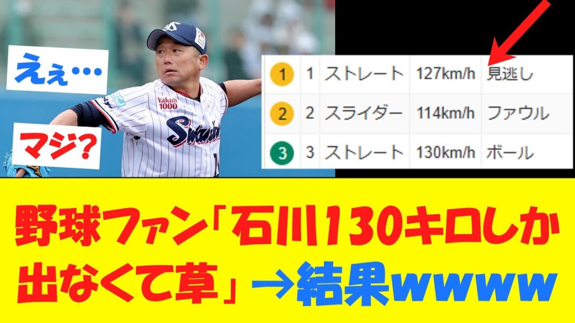 【すごい】石川雅規さん(45)、とんでもない投球を披露wwwwwwwwwwwwwwwwwwww 【オープン戦】