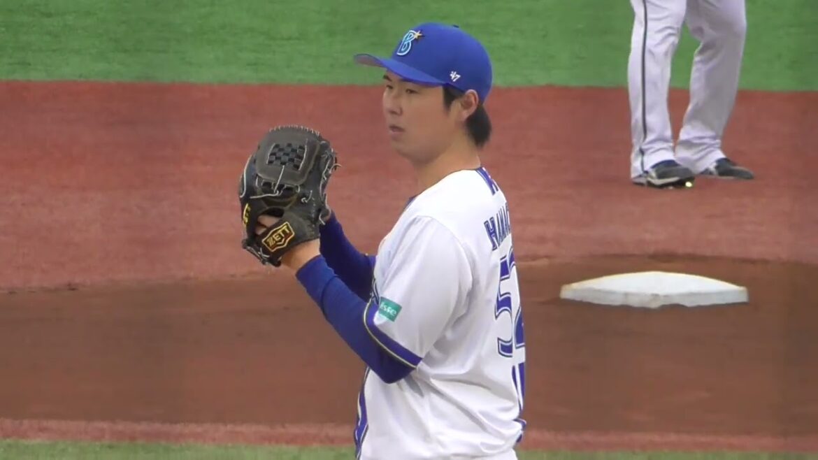 2025年3月15日 イースタンリーグ開幕戦・東京ヤクルト戦。 浜地 真澄 投手の準備投球（ボールデッド中）