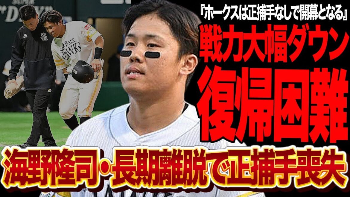 海野隆司が長期離脱決定、ホークスにとって”致命的損失”といわれる理由に言葉を失う…！！甲斐拓也巨人移籍で正捕手を急務で育てる中筆頭候補が離脱、大金を貰って使えない嶺井とその他若手の現状が…【プロ野球】