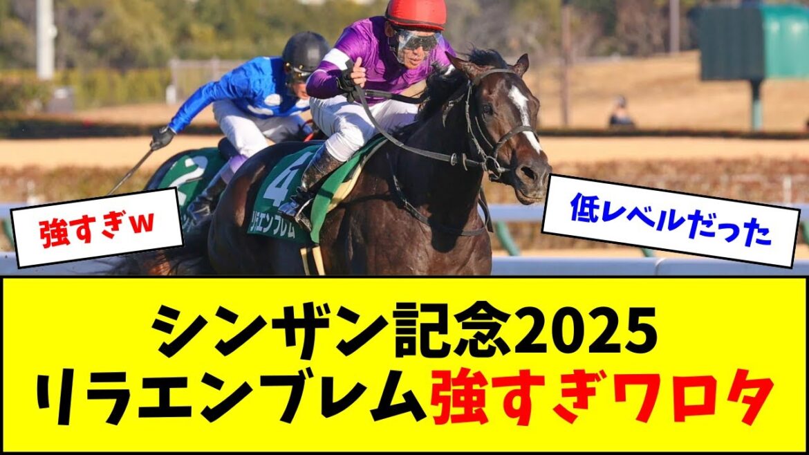 リラエンブレム、新馬→シンザン記念連勝ワロタ リラエンブレム、新馬→シンザン記念連勝ワロタ