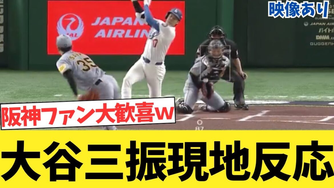 【現地映像】才木、大谷翔平から三振を奪い現地阪神ファン大絶叫wwwwwww
