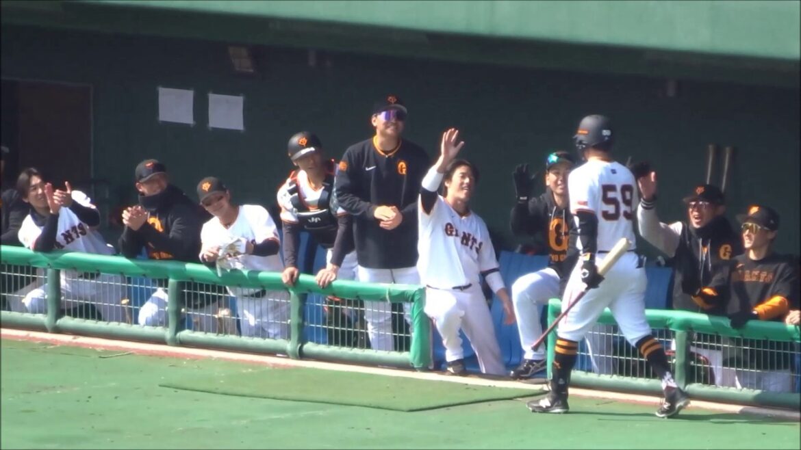 若林楽人、2025シーズン初対外試合初打席でホームラン！（対戦投手：大津亮介）【巨人2軍 vs ホークス2軍・2回裏】