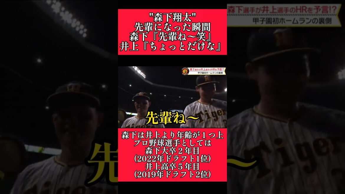 【阪神】"森下翔太"先輩になった瞬間！ #阪神 #阪神タイガース #森下翔太  #shorts