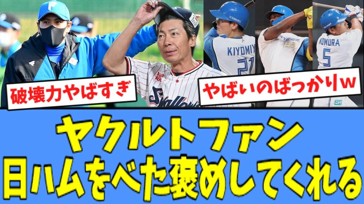 【オープン戦首位!!】ヤクルトファン、日ハムをべた褒めしてくれる…！！