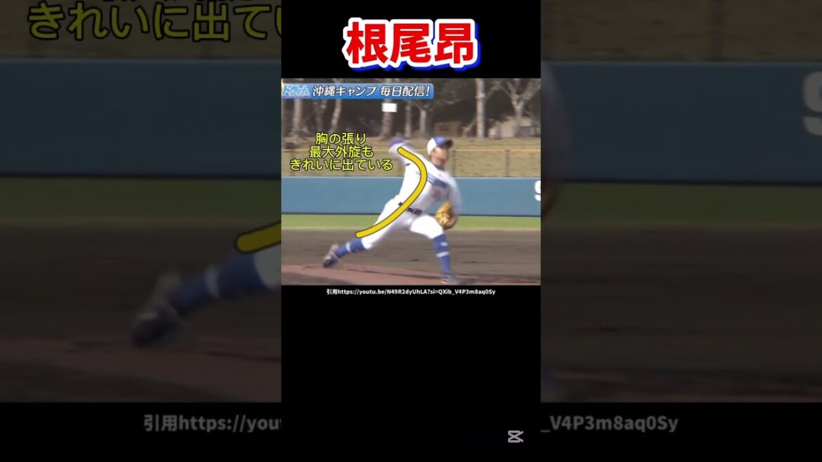 根尾昂のピッチングフォーム解説