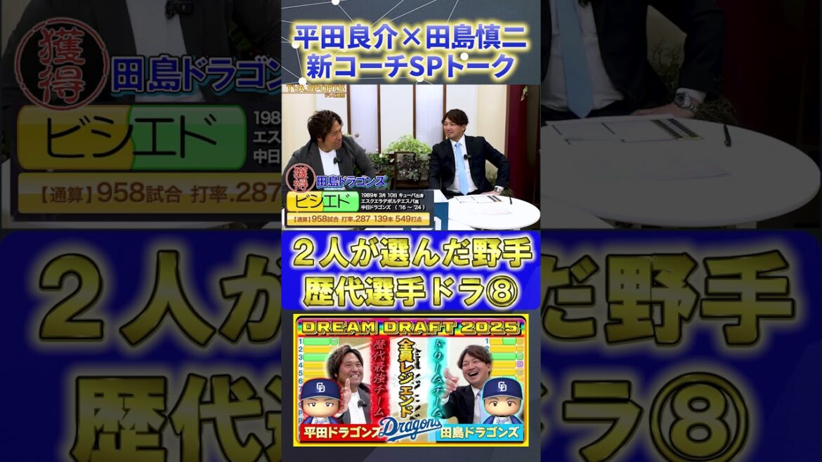 【平田×田島】『2人が選んだ歴代選手ドラフト8位』#平田良介 #田島慎二 #中日ドラゴンズ #プロ野球ニュース #shorts
