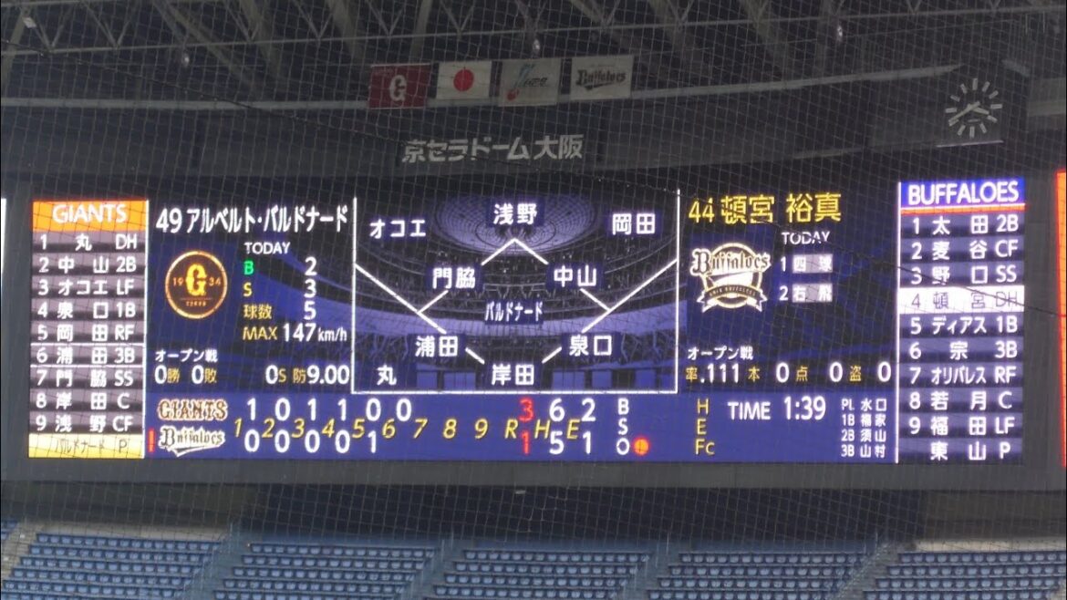 頓宮裕真 選手 ｢真心ブラザーズ  どかーん｣ 奇数打席 登場曲 オリックス･バファローズ 選手 ビジョン @ 京セラドーム 2025 オープン戦
