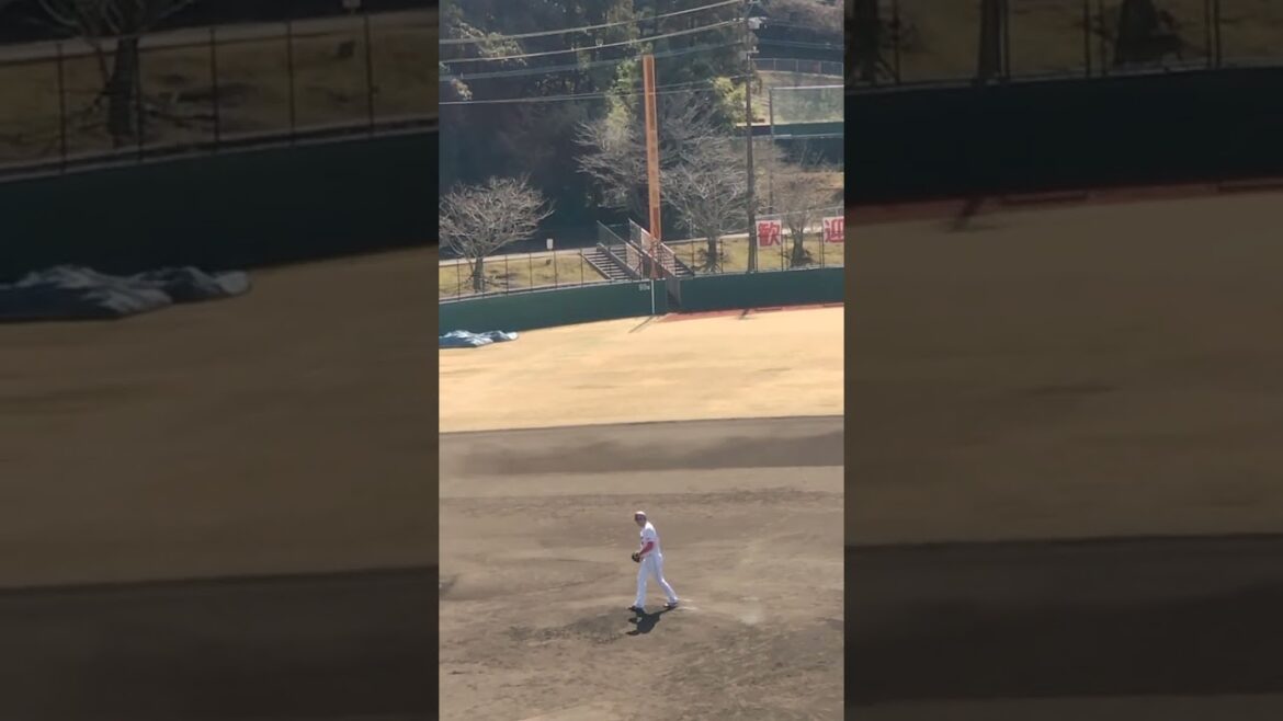 広島カープ #岡本駿投手 相手のバッティング練習 #林晃太 2025年#日南春季キャンプ