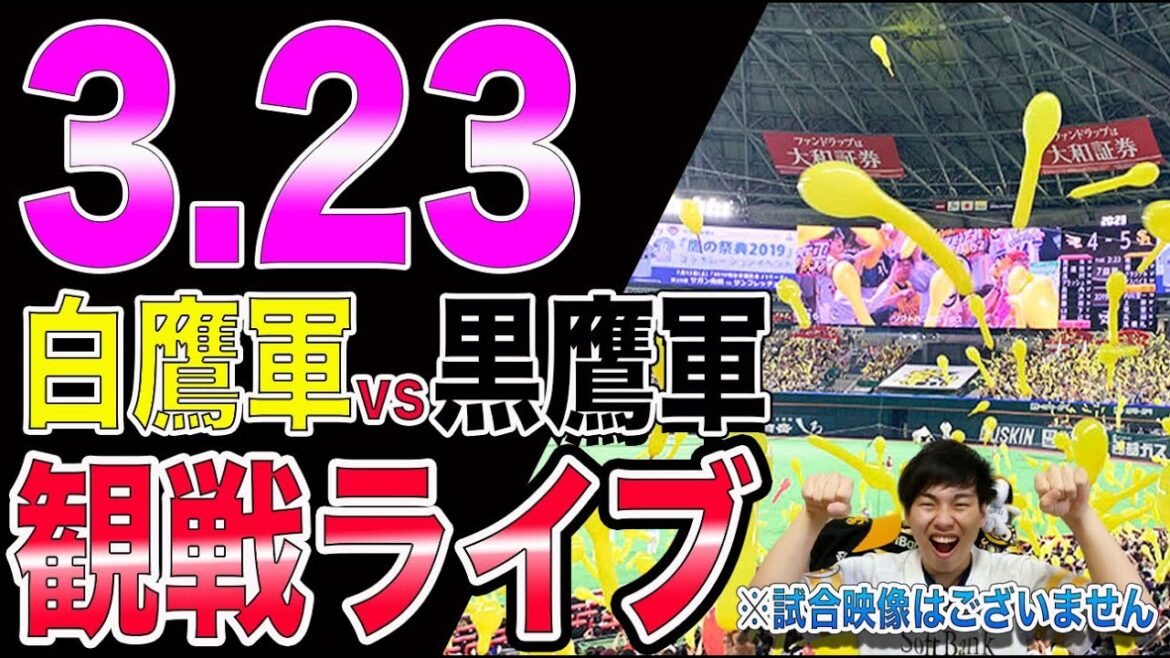 【OB戦】福岡ソフトバンクホークス白鷹軍vs黒鷹軍の観戦ライブ！※試合映像はございません