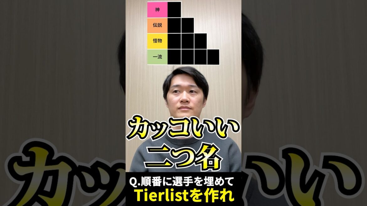 プロ野球tierを作ろう #tierlist #二つ名 #プロ野球 #イチロー #松井秀喜 #三浦大輔