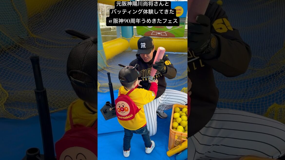 阪神OB陽川尚将さんと息子が野球バッティング体験⚾️阪神90周年記念イベント㊗️「タイガースうめきたフェス」#阪神タイガース#陽川尚将 #阪神#阪神ファンと繋がりたい #阪神ファン#プロ野球