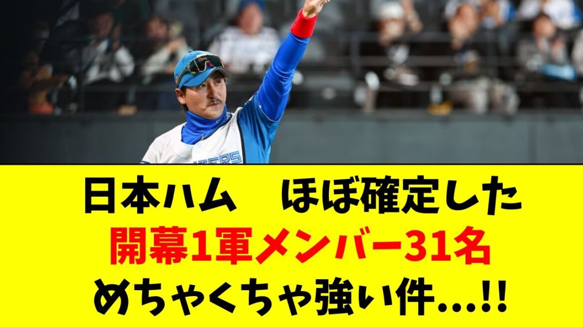 【日本ハム】ほぼ決まった開幕１軍31名、かなり強い件！！