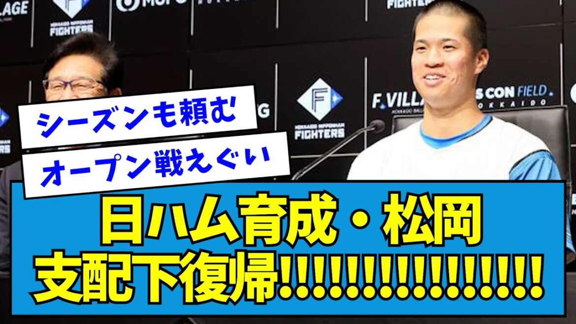 【サイドから154w】日ハム育成・松岡支配下復帰!!!!!!!!!!!!!!!!【なんJ反応】