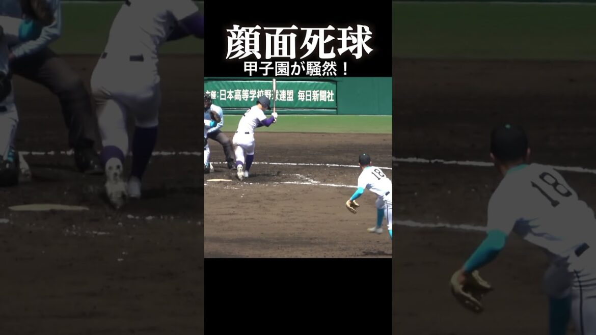 顔面直撃！　危険球に甲子園が騒然！　#甲子園 #高校野球 #野球 #センバツ #第97回選抜高校野球 #死球
