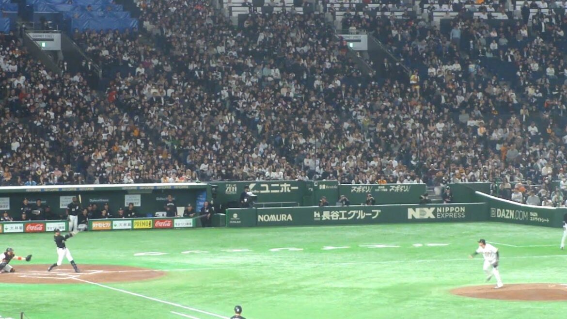 ロッテ 岡大海 タイムリーヒット　オープン戦 巨人 vs ロッテ　2025年3月21日(金)　東京ドーム