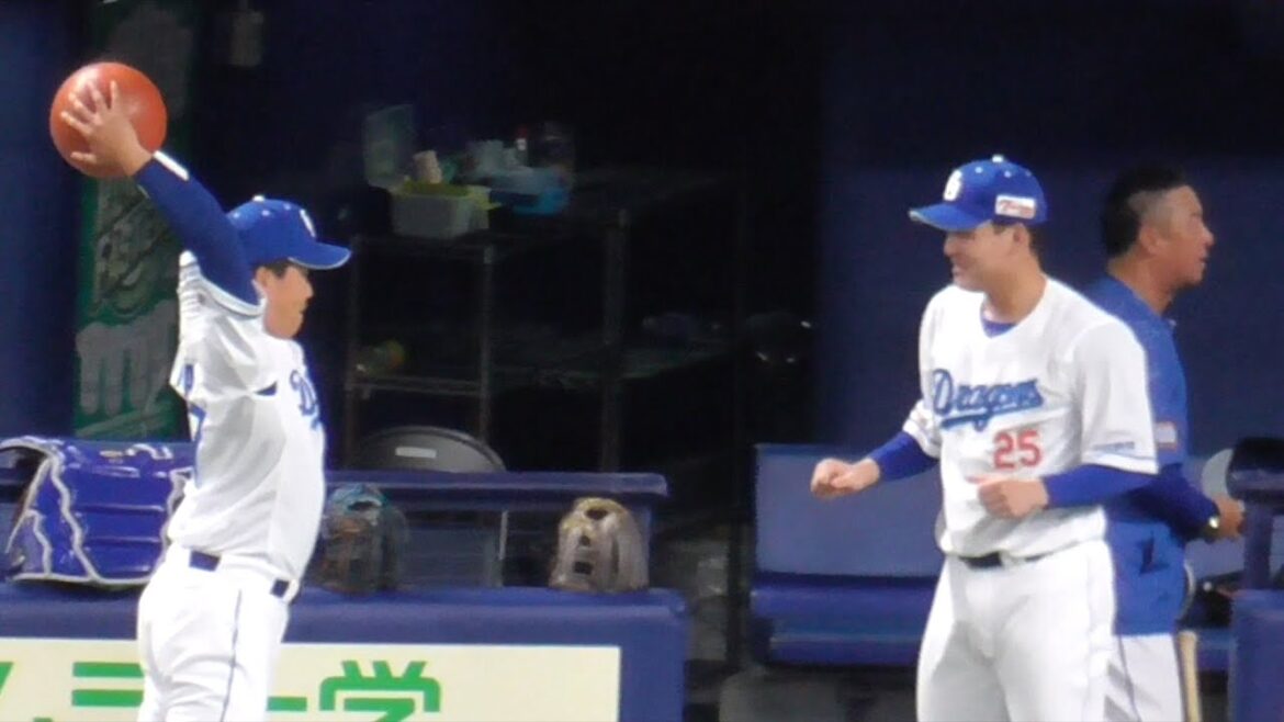 本日DHの柳裕也　野手と同じ練習をする　松中コーチもニコニコ　中日ドラゴンズVS東北楽天ゴールデンイーグルス　2025/03/21