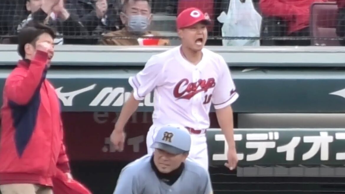 カープ先発の森、8回にピンチを招くもハーンが抑えた瞬間「よっしゃー」叫び喜ぶ森翔平！広島東洋カープvs阪神タイガース 2025年3月30日