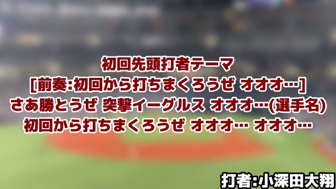 【応援歌】3/28開幕戦 東北楽天ゴールデンイーグルス先頭打者テーマ 打者:小深田大翔  プレイボール〜1アウト