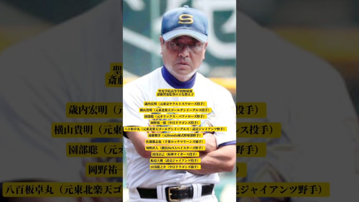 聖光学院高等学校野球部斎藤智也監督の主な教え子