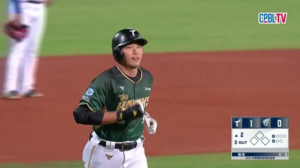 03/14 台鋼 VS 富邦 二局上，大王王柏融敲出右外野方向的陽春砲，讓台鋼先馳得點