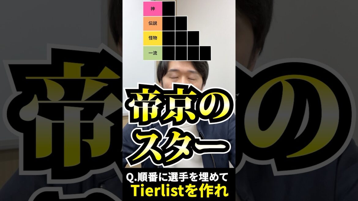 プロ野球tierを作ろう #tierlist #帝京魂 #杉谷拳士 #山崎康晃 #松本剛