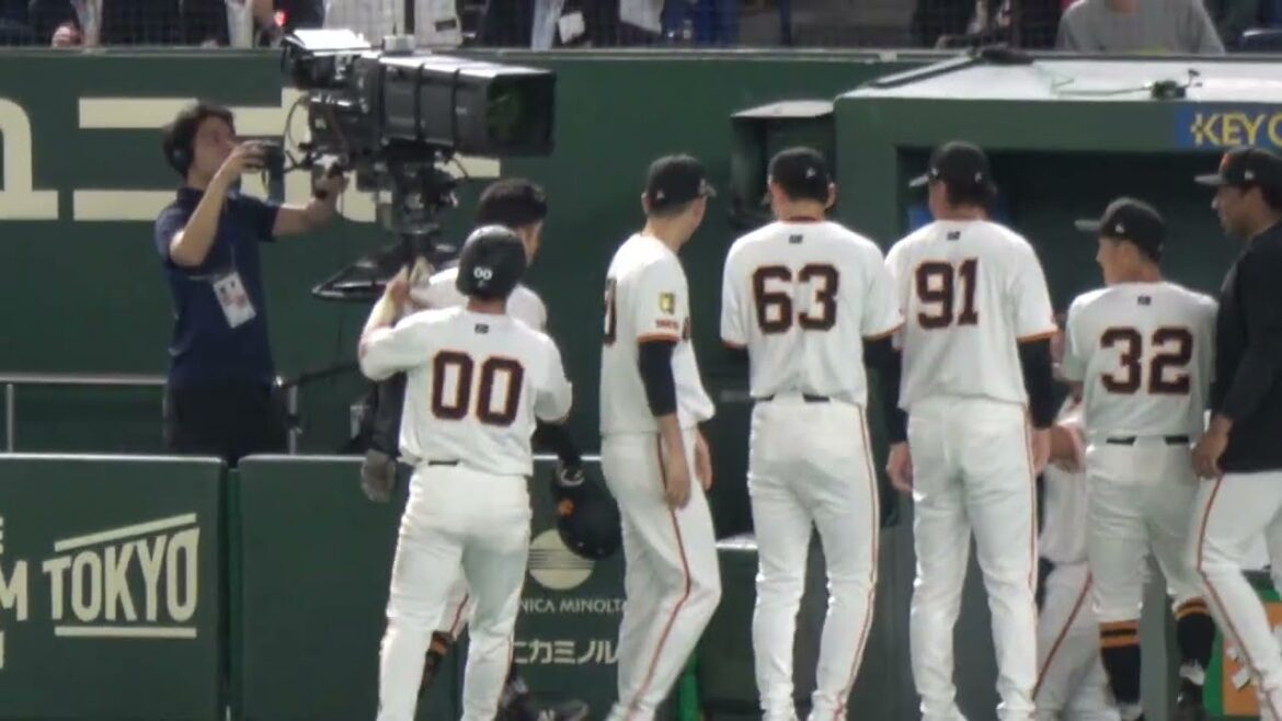 【巨人】9回裏の土壇場 若林楽人のタイムリー‼ 吉川尚輝の同点打‼ 打った直後のベンチ 現地映像