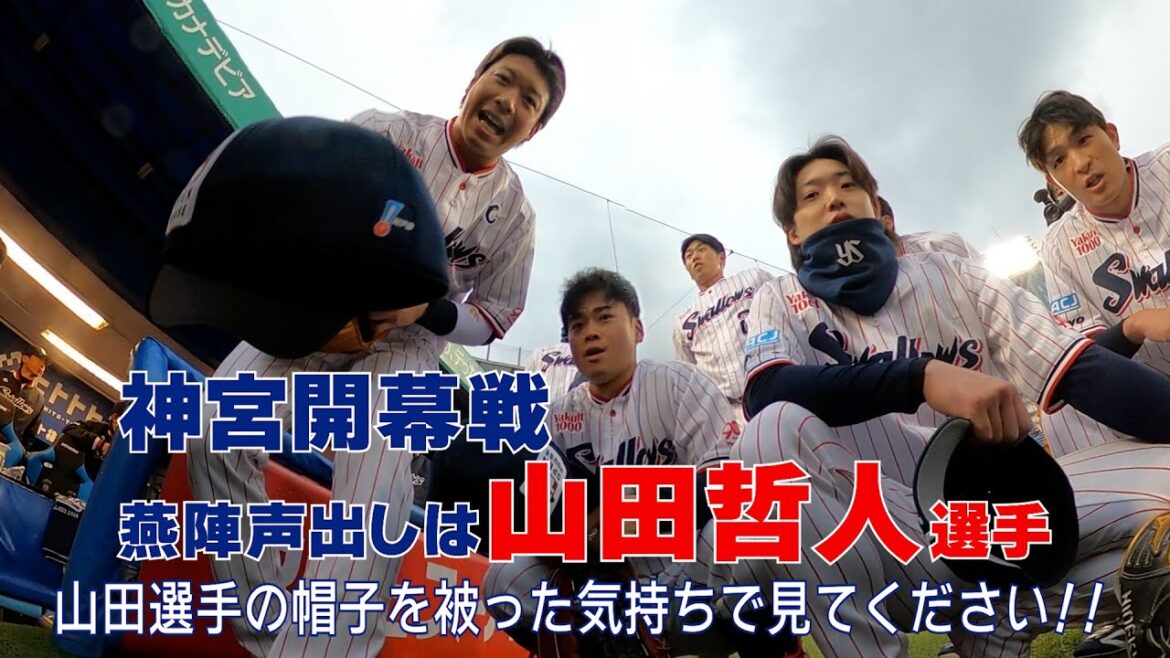 【360度動画】山田選手の帽子を被った気持ちで見てください！神宮開幕戦！燕陣（円陣）声出しはキャプテン山田哲人選手