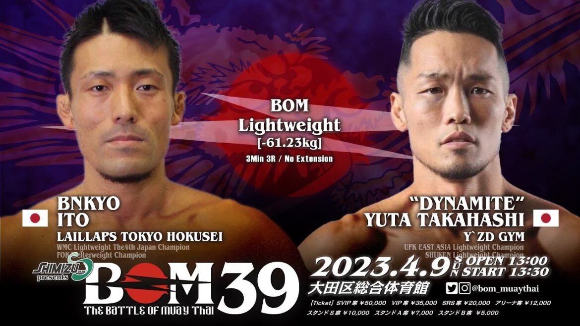 伊東伴恭 vs "DYNAMITE" 髙橋佑太｜BOM ライト級  解説 #石井一成｜#muaythai #ムエタイ #kickboxing  #キックボクシング #格闘技 #full #fight