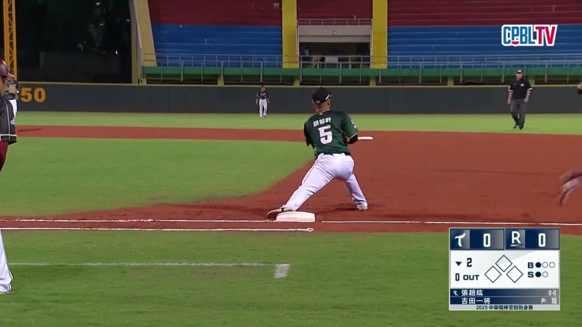 03/13 台鋼 VS 樂天 二局下，吉田的「浣熊好朋友」，吳念庭兩次的守備機會再為吉田送出三上三下的半局