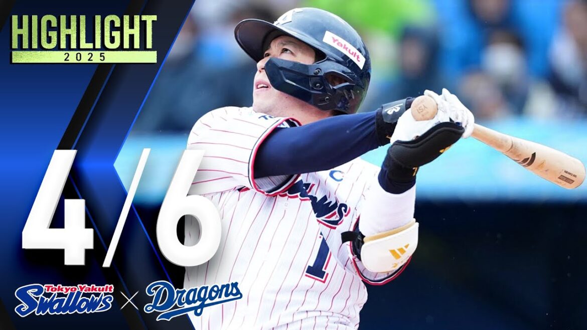 Tokyo-Yakult-Swallows: 【スワローズ活躍シーン】山田哲人選手2試合連続の2号3ラン&古賀優大選手プロ2本目のホームラン 4月6日 東京ヤクルトスワローズvs中日ドラゴンズ(神宮球場) 【スワローズ活躍シーン】山田哲人選手2試合連続の2号3ラン&古賀優大選手プロ2本目のホームラン 4月6日 東京ヤクルトスワローズvs中日ドラゴンズ(神宮球場)