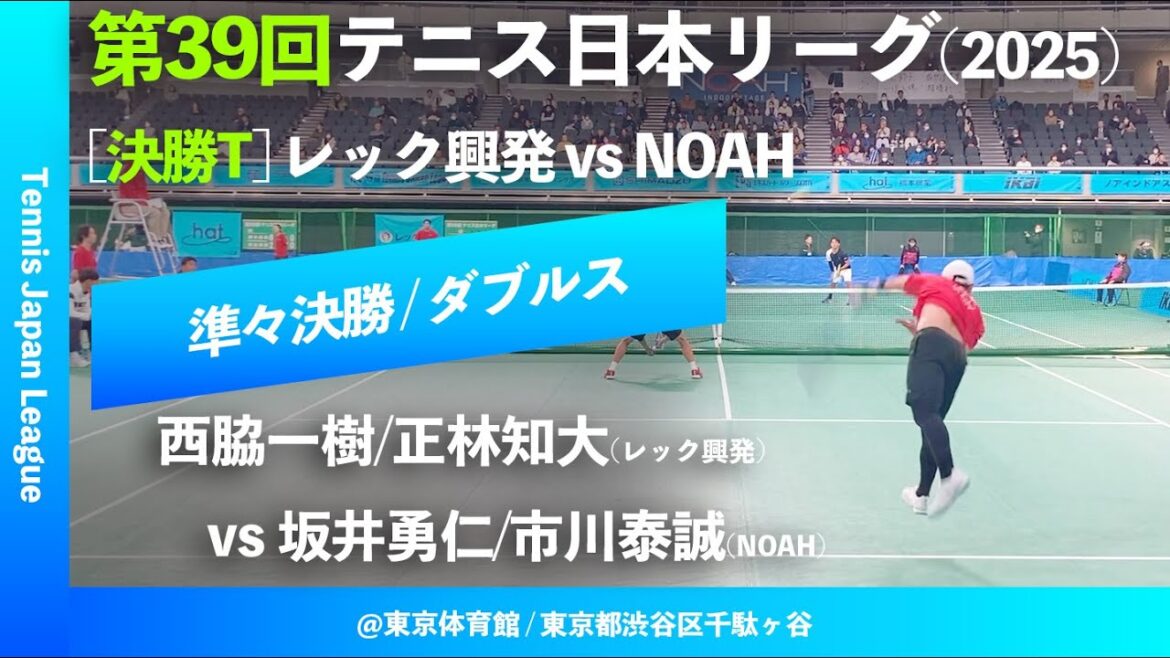 #超速報【日本リーグ2025/男子QF】西脇一樹/正林知大(レック興発) vs 坂井勇仁/市川泰誠(NOAH) 第39回テニス日本リーグ ダブルス