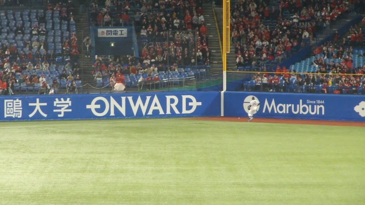 広島 石原貴規 ツーベースヒット　ヤクルト vs 広島　2025年4月3日(木) 神宮球場