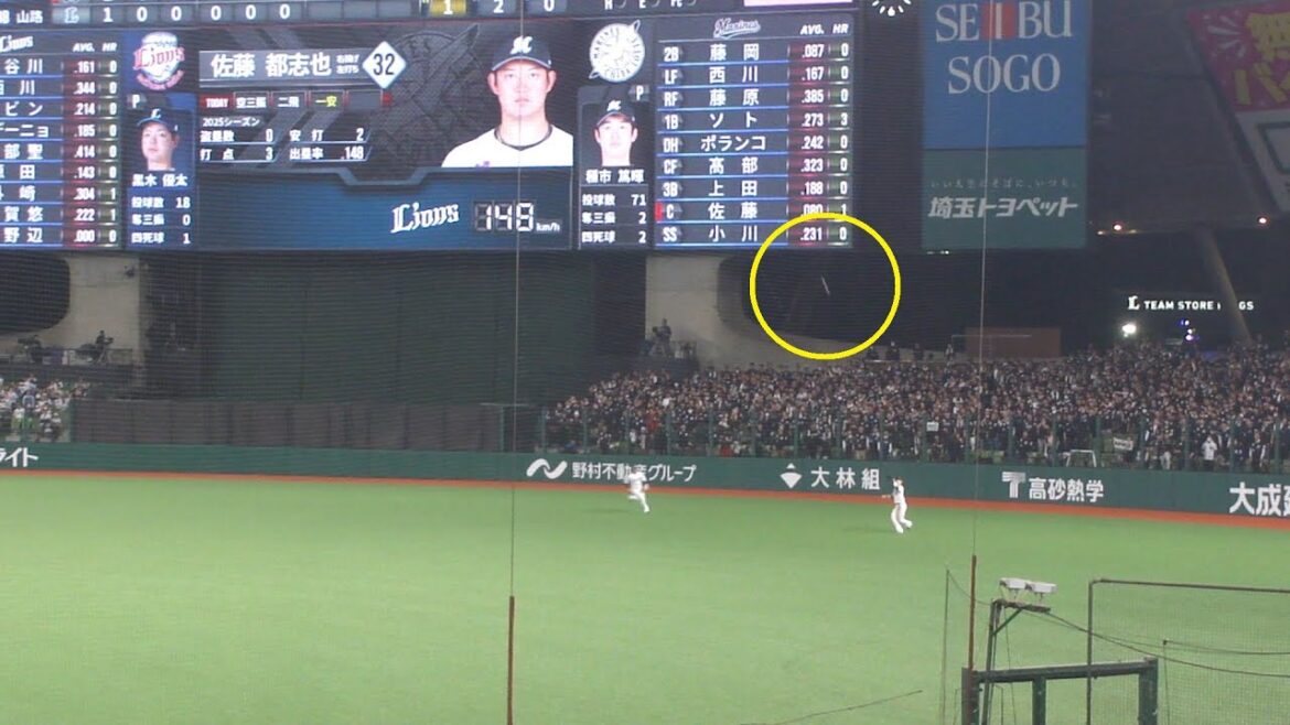 ロッテ 佐藤都志也 犠牲フライ　西武 vs ロッテ　2025年4月8日(火) ベルーナドーム